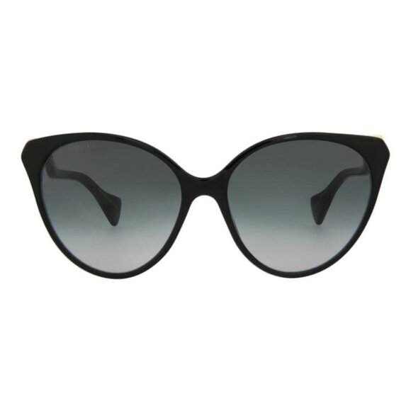 New Authentic Gucci Womens Cat Eye Black Black Grey Fashion Designer Eyewear - Picture 3 of 5